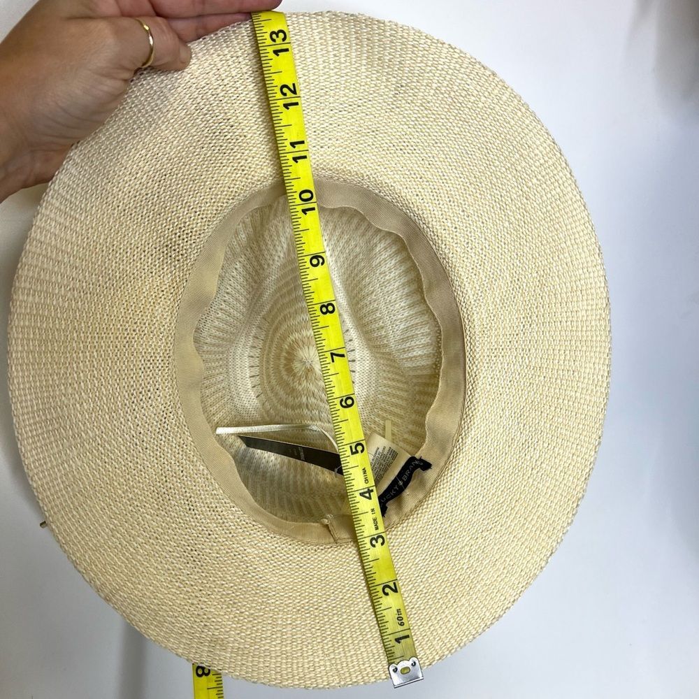 NEW Lucky Brand Stripe Woven Knit Hat Cream One Size - Picture 11 of 12